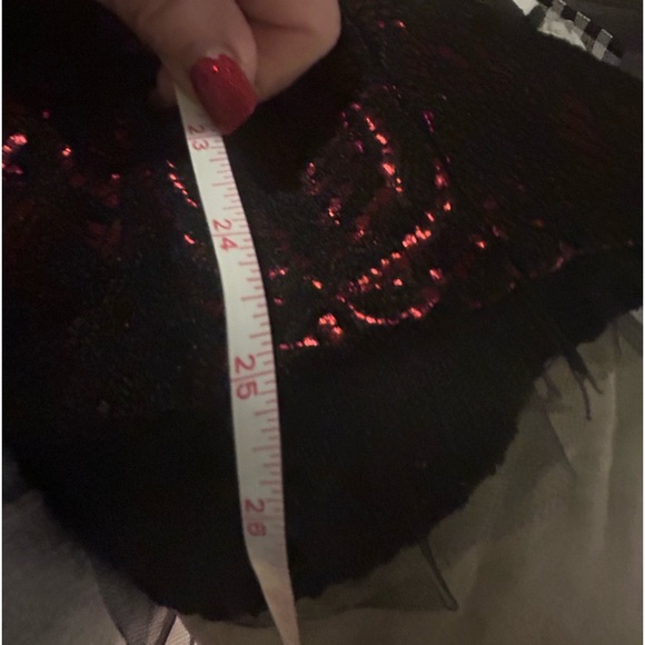 Christmas Charolette Russ Strapless Red & Black Lace Fit & Flare Womens Dress  M - Picture 8 of 9